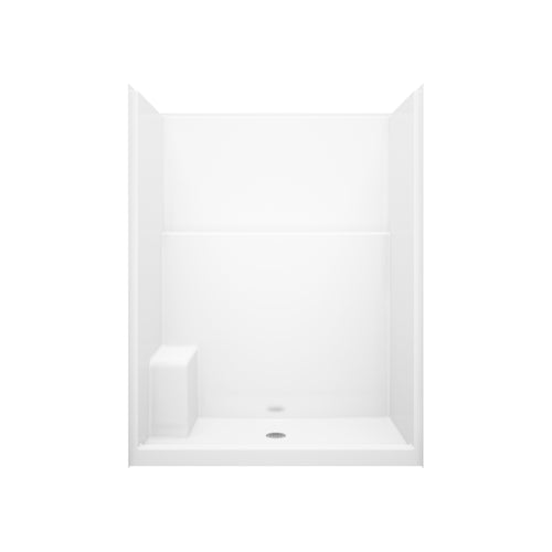 SS3260 AcrylX™ Alcove Center Drain One-Piece Shower in White