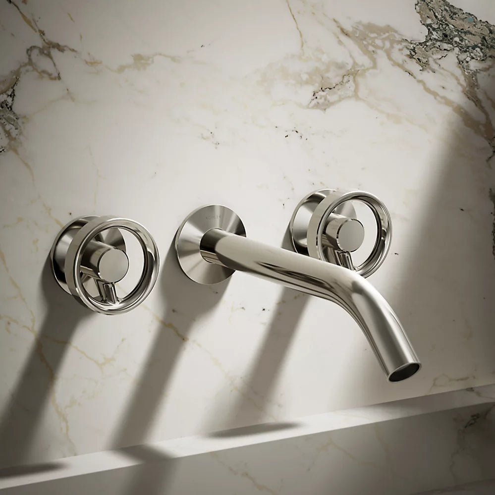 Components® Wall-mount bathroom sink faucet Industrial handle trim