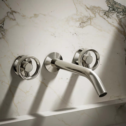 Components® Wall-mount bathroom sink faucet Industrial handle trim