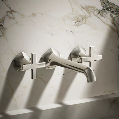 Occasion® Wall-mount bathroom sink faucet Cross handle trim, 1.2 gpm