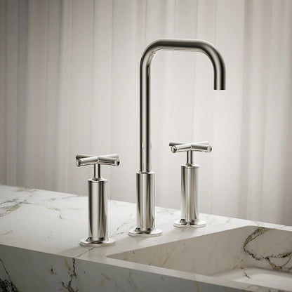 Purist® Widespread bathroom sink faucet with Cross handles, 1.2 gpm