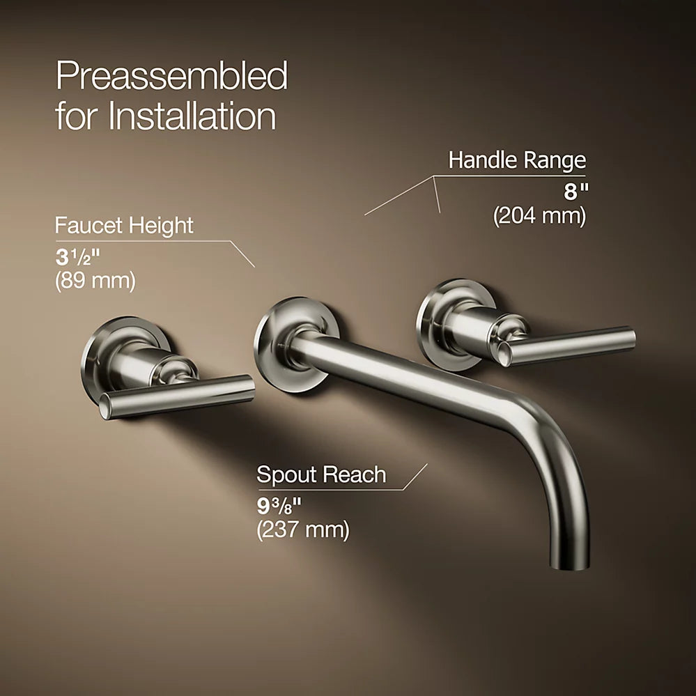 Purist® Wall-mount bathroom sink faucet trim with Lever handles, 1.2 gpm