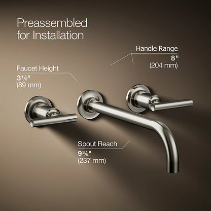 Purist® Wall-mount bathroom sink faucet trim with Lever handles, 1.2 gpm