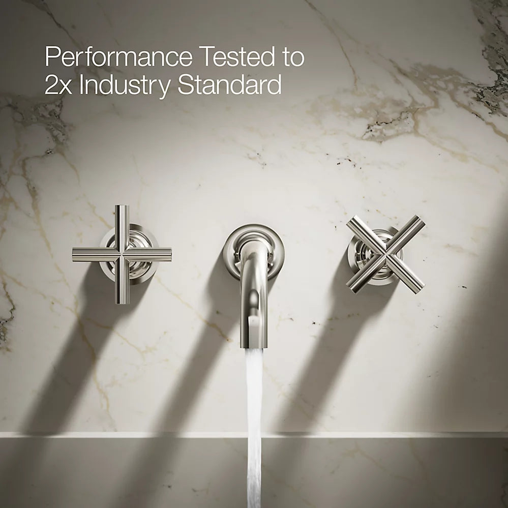 Purist® Wall-mount bathroom sink faucet trim with Cross handles, 1.2 gpm
