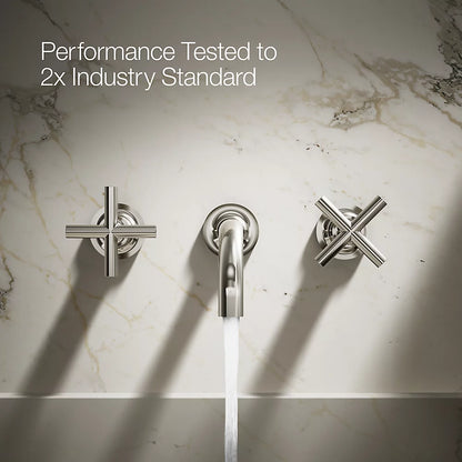 Purist® Wall-mount bathroom sink faucet trim with Cross handles, 1.2 gpm