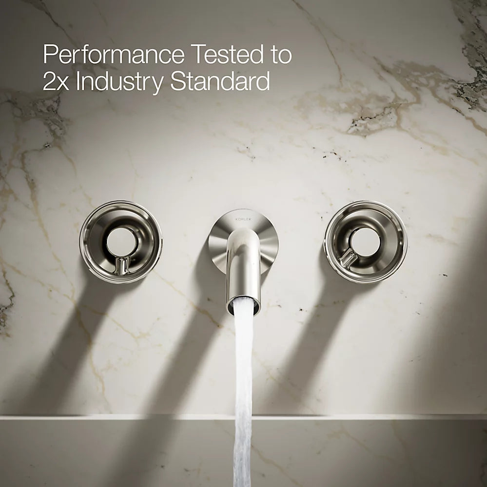 Components® Wall-mount bathroom sink faucet Industrial handle trim