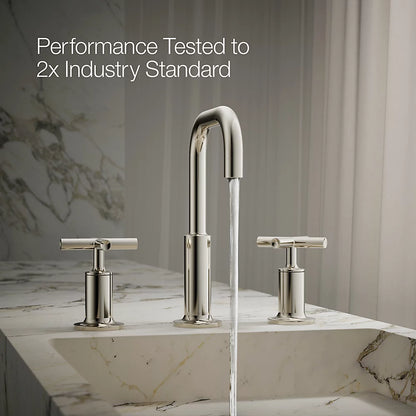 Purist® Widespread bathroom sink faucet with Cross handles, 1.2 gpm