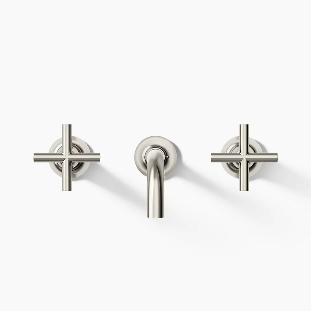 Purist® Wall-mount bathroom sink faucet trim with Cross handles, 1.2 gpm