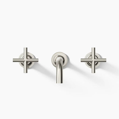 Purist® Wall-mount bathroom sink faucet trim with Cross handles, 1.2 gpm