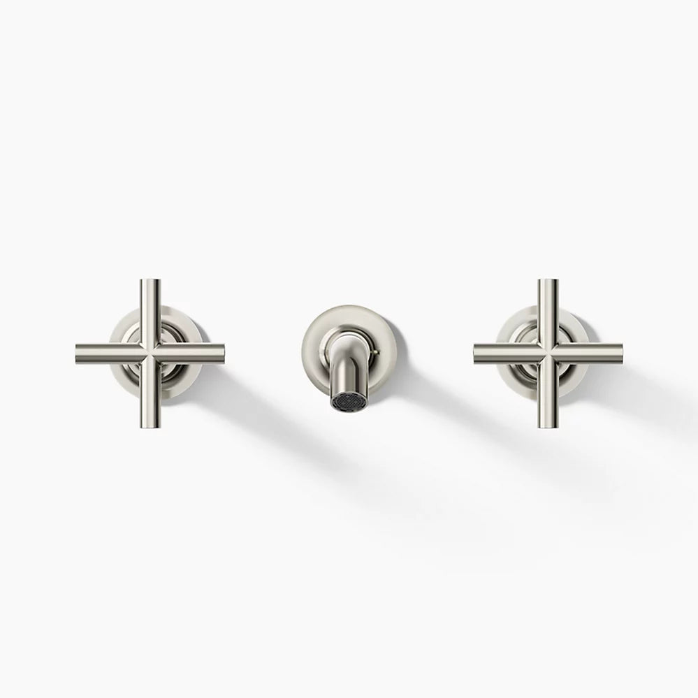 Purist® Wall-mount bathroom sink faucet trim with Cross handles, 1.2 gpm