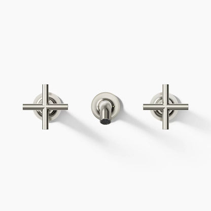 Purist® Wall-mount bathroom sink faucet trim with Cross handles, 1.2 gpm