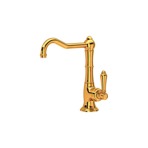 ROHL Cinquanta Single Hole Column Spout Bar & Food Prep Faucet - Polished Chrome With Metal Lever Handle/6.5LMAPC