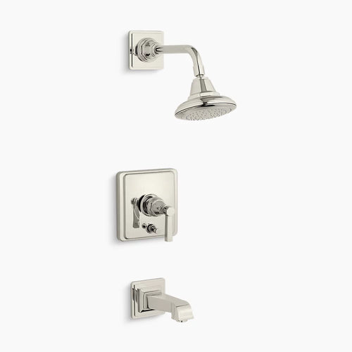 Pinstripe® Pure Rite-Temp® bath and shower trim kit with push-button diverter and lever handle, 2.5 gpm