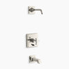 Pinstripe® Pure Rite-Temp® bath and shower trim kit with push-button diverter and cross handle, without showerhead
