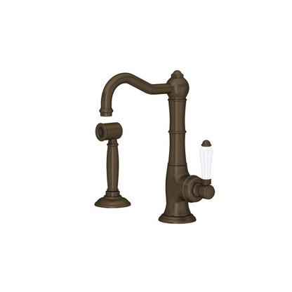 ROHL Cinquanta Single Hole Column Spout Kitchen Faucet With Sidespray