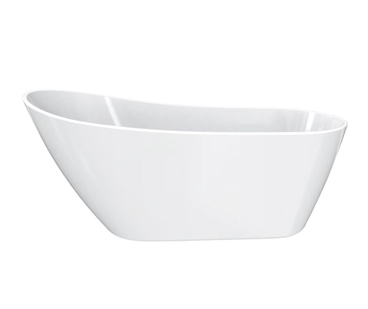 Soca 59 x 28 Acrylic Freestanding Oval End Drain Bathtub in White