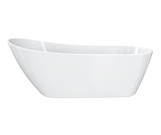 Soca 67 x 29 Acrylic Freestanding Oval End Drain Bathtub in White
