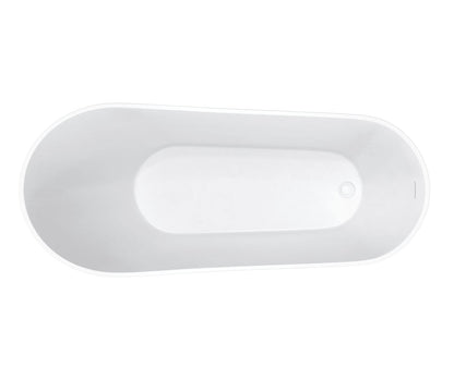 Sinfoni 67 x 29 Acrylic Freestanding End Drain Bathtub in White with White Skirt