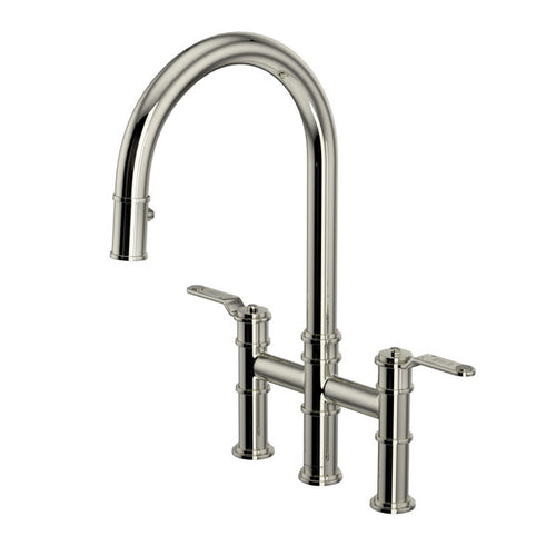 Perrin & Rowe Armstrong™ Pull-Down Bridge Kitchen Faucet With C-Spout