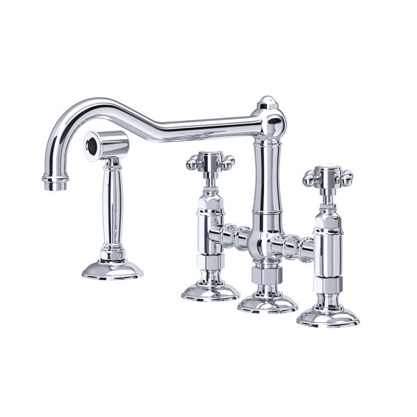 ROHL Acqui Bridge Kitchen Faucet With Side Spray
