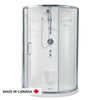 Neptune Stella 3636 Round Acrylic Corner One-Piece Shower with Center Drain in White
