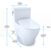 Toto Aimes® One-Piece Toilet, 1.28Gpf, Elongated Bowl - Washlet®+ Connection - Slim Seat
