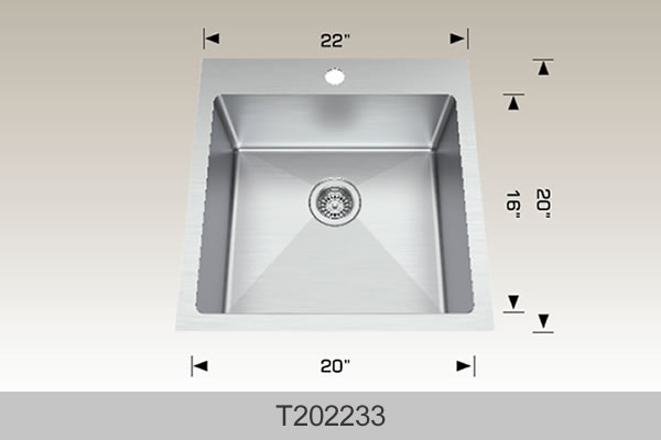 Bosco T202233 32" Stainless Steel Drop-In Kitchen Sink