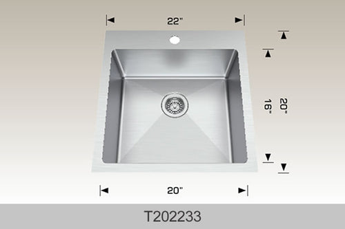 Bosco T202233 32" Stainless Steel Drop-In Kitchen Sink
