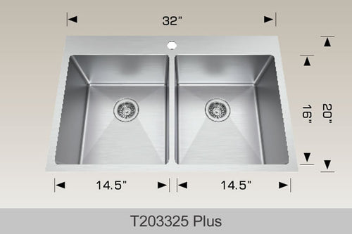 Bosco T203325 Plus 32" Stainless Steel Kitchen Sink