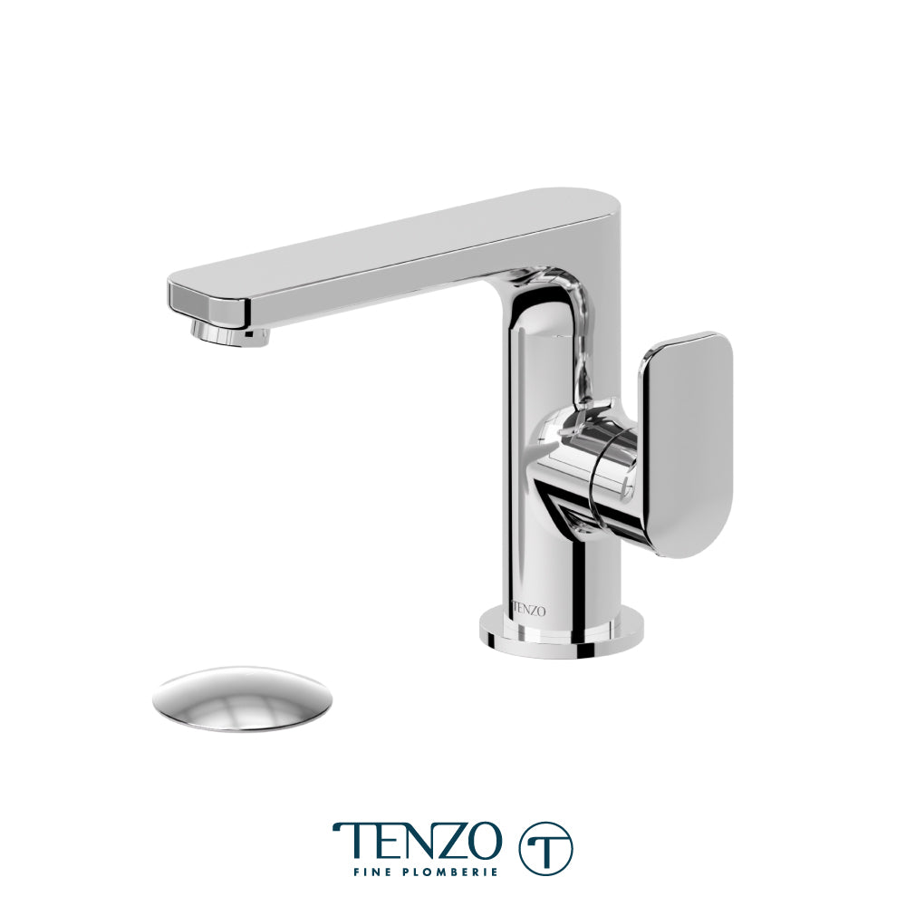 Tenzo Single hole lavatory faucet with Non-Overflow Drain, Delano (*Available: Early December 2026) – DE10-W-XX