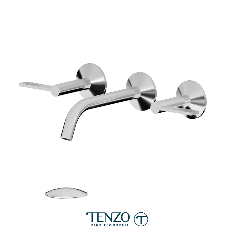 Tenzo Wall mount lavatory faucet with Non-Overflow Drain – PAL16-W-XX