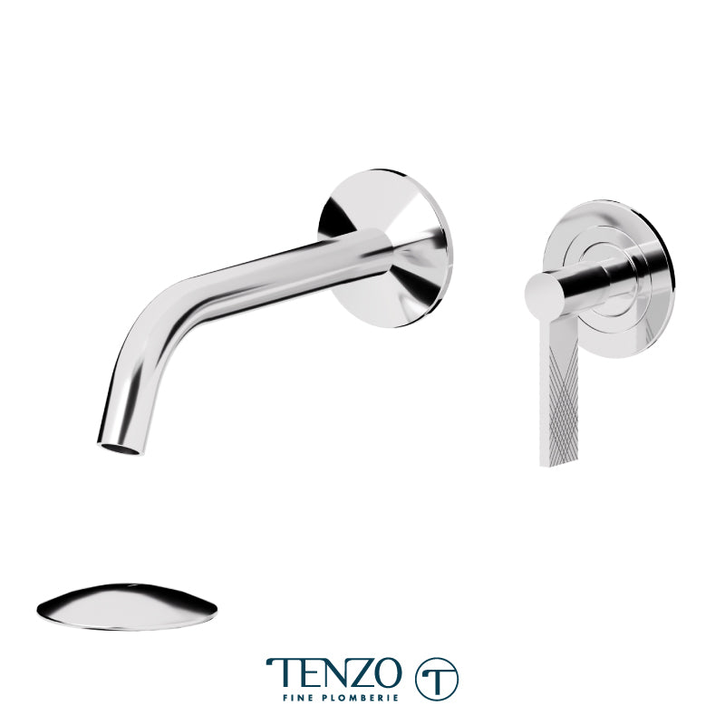Tenzo Wall mount lavatory faucet with Non-Overflow Drain – PAL14-W-XX
