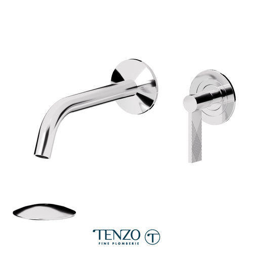 Tenzo Wall mount lavatory faucet with Non-Overflow Drain – PAL14-W-XX
