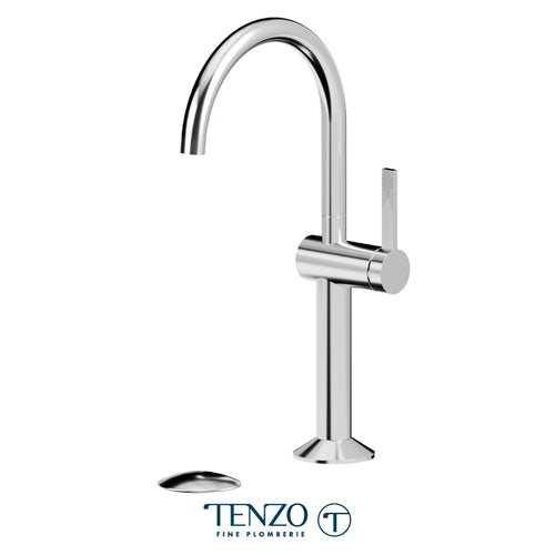 Tenzo Tall single hole lavatory faucet with Non-Overflow Drain – PAL12-W-XX