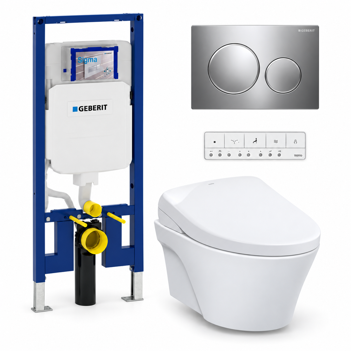 TOTO AP WASHLET and Geberit wall-hung toilet complete kit TG-AP-S7-24-115882KH1