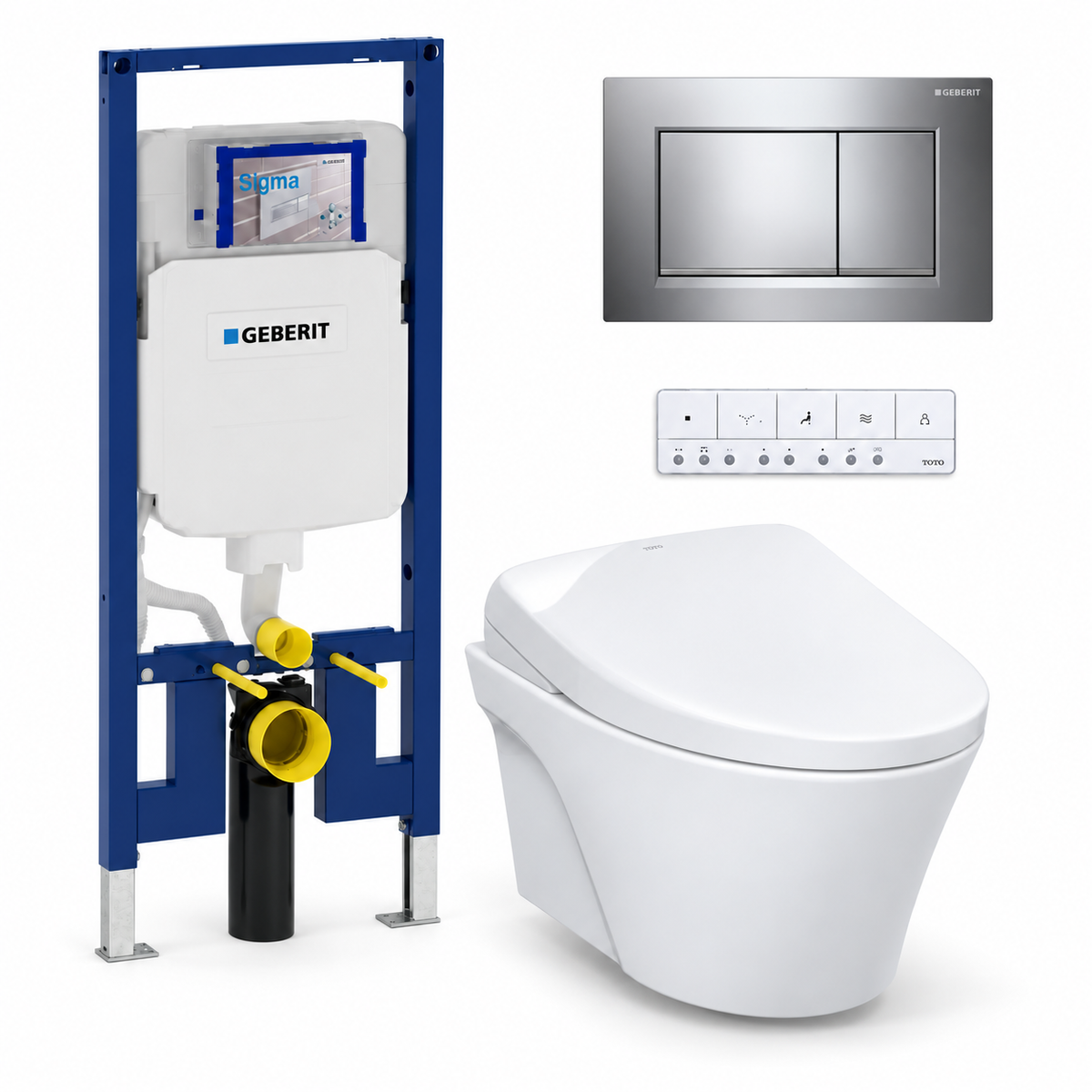 TOTO AP WASHLET and Geberit wall-hung toilet complete kit TG-AP-S7-24-115883KH1