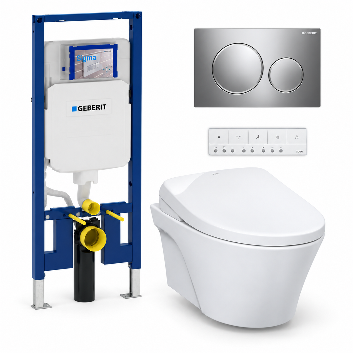 TOTO AP WASHLET and Geberit wall-hung toilet complete kit TG-AP-S7-26-115882KH1