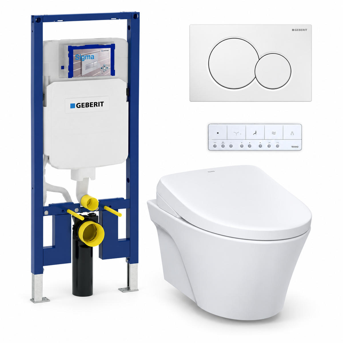 TOTO AP WASHLET and Geberit wall-hung toilet complete kit TG-AP-S7A-24-115770115