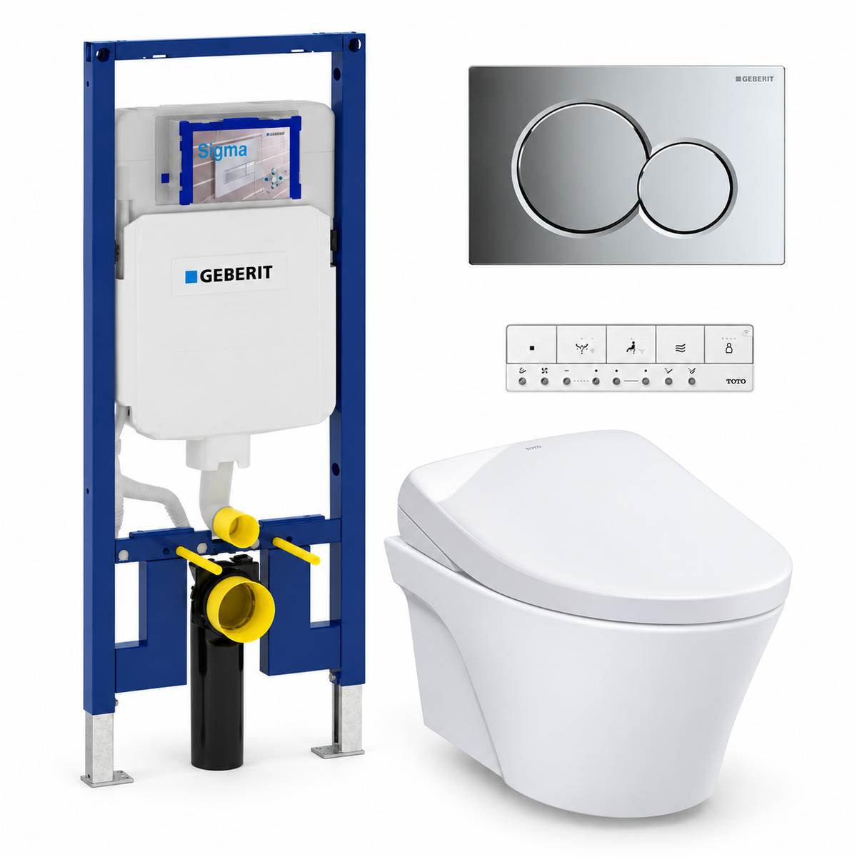 TOTO AP WASHLET and Geberit wall-hung toilet complete kit TG-AP-S7A-24-115770215