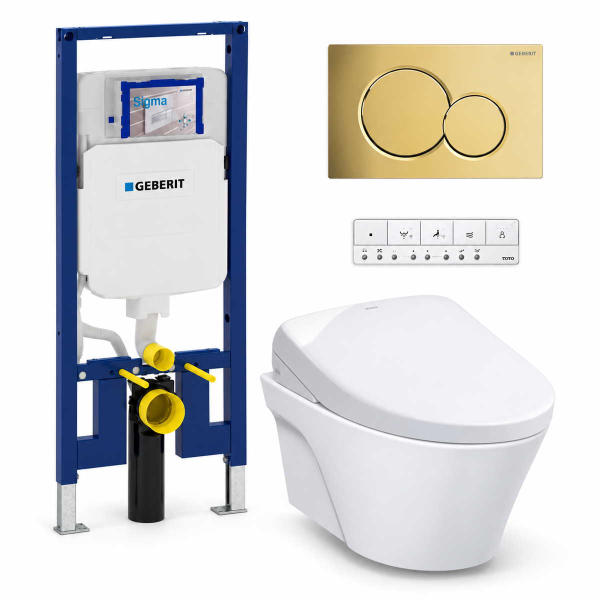 TOTO AP WASHLET and Geberit wall-hung toilet complete kit TG-AP-S7A-24-115770DT5