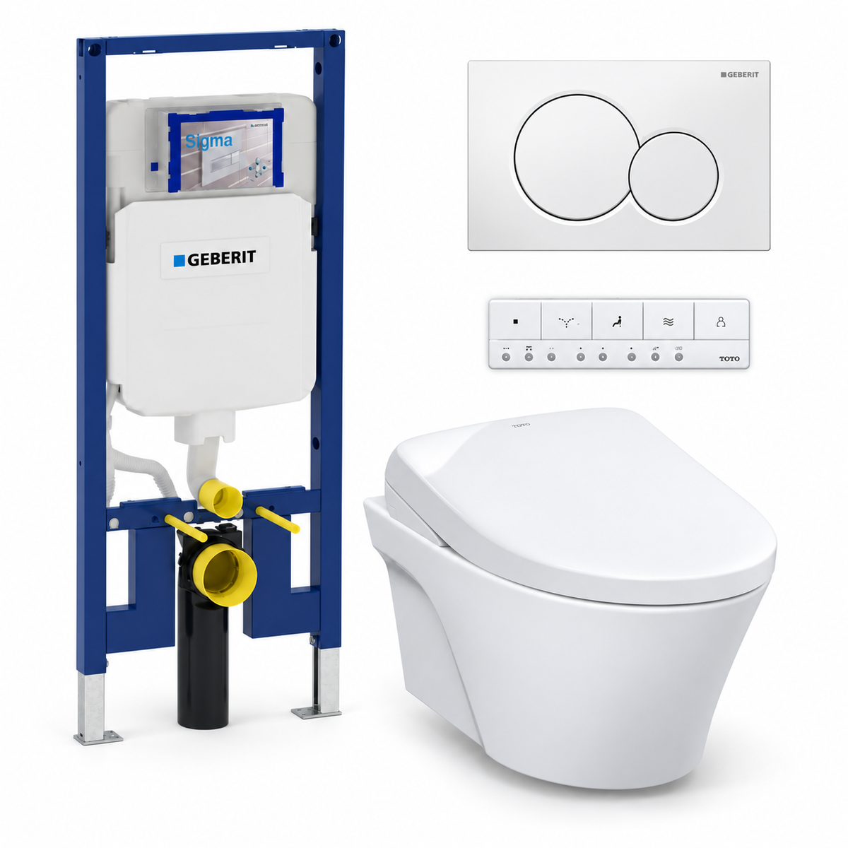 TOTO AP WASHLET and Geberit wall-hung toilet complete kit TG-AP-S7A-24-115882111