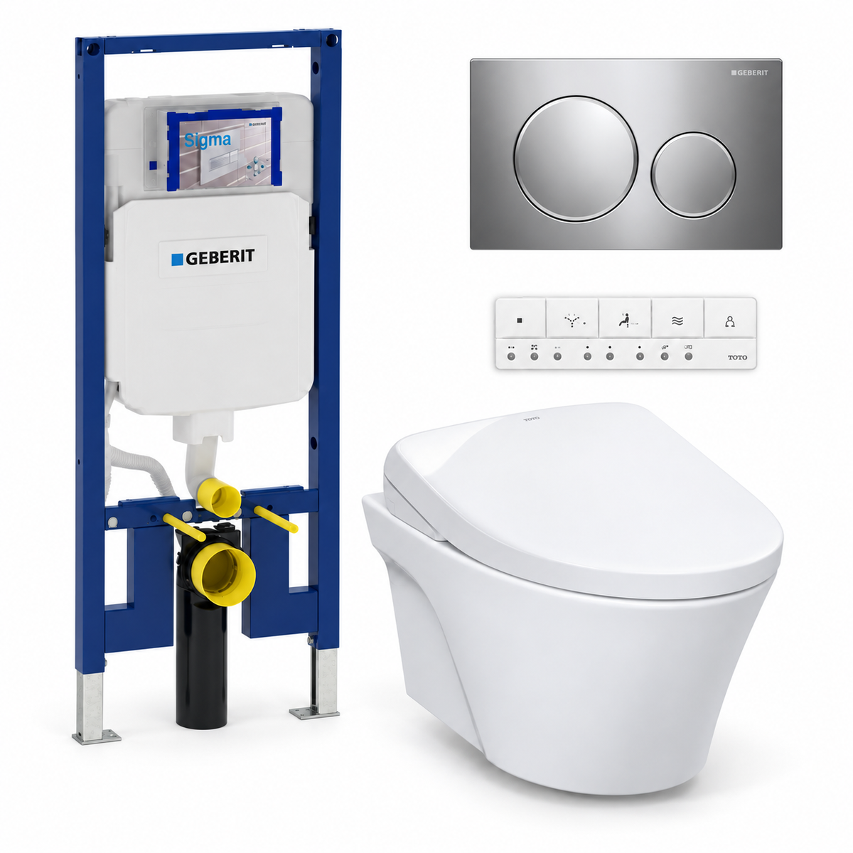 TOTO AP WASHLET and Geberit wall-hung toilet complete kit TG-AP-S7A-24-115882KH1