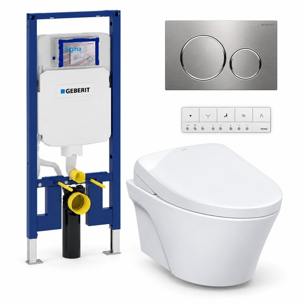 TOTO AP WASHLET and Geberit wall-hung toilet complete kit TG-AP-S7A-24-115882SN1