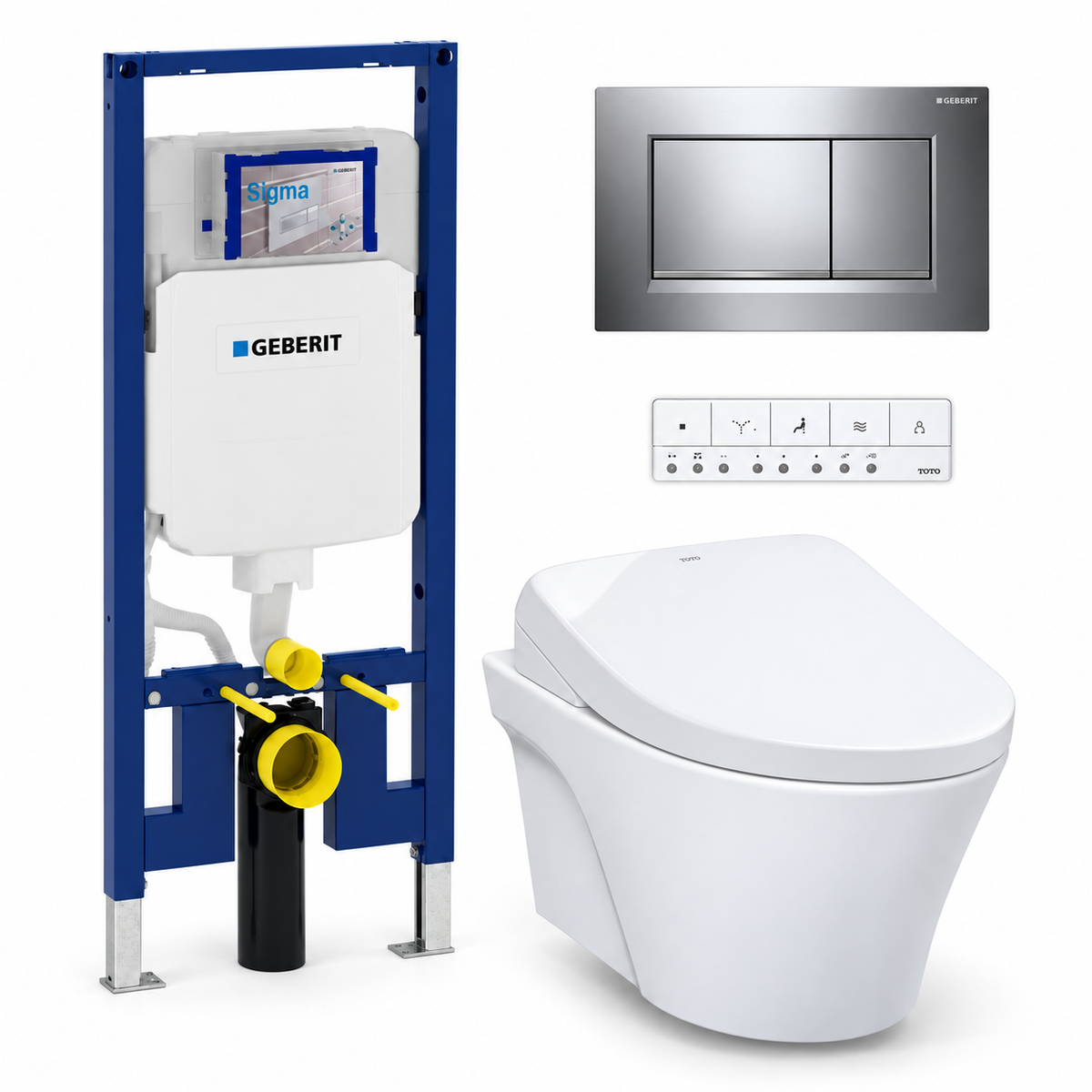 TOTO AP WASHLET and Geberit wall-hung toilet complete kit TG-AP-S7A-24-115883KH1