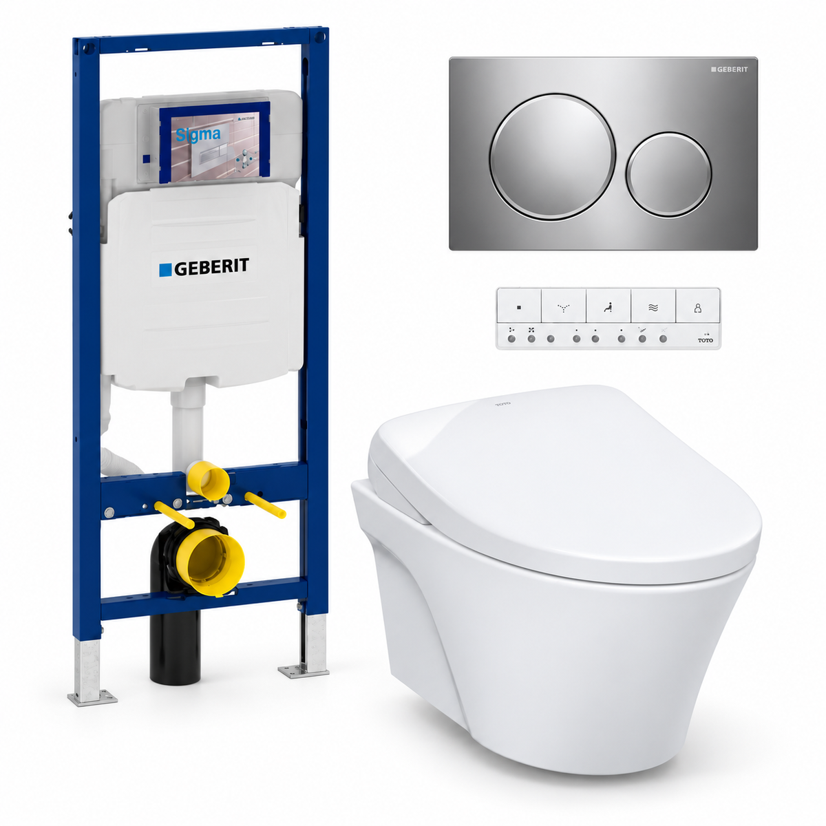 TOTO AP WASHLET and Geberit wall-hung toilet complete kit TG-AP-S7A-26-115882KH1