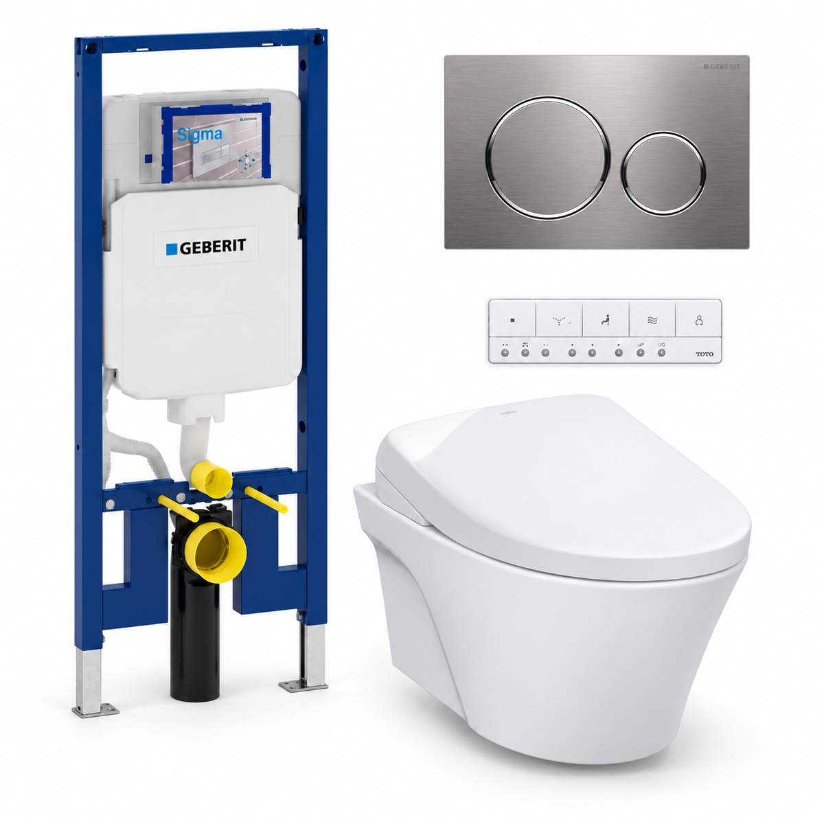TOTO AP WASHLET and Geberit wall-hung toilet complete kit TG-AP-S7A-26-115882SN1