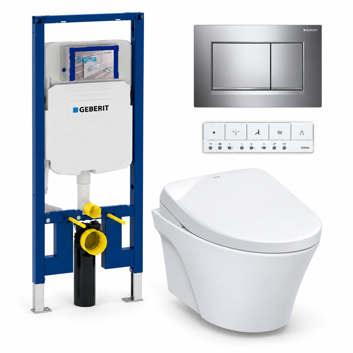TOTO AP WASHLET and Geberit wall-hung toilet complete kit TG-AP-S7A-26-115883KH1