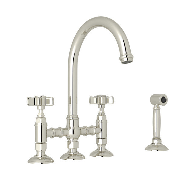 ROHL Acqui Bridge Kitchen Faucet With Side Spray