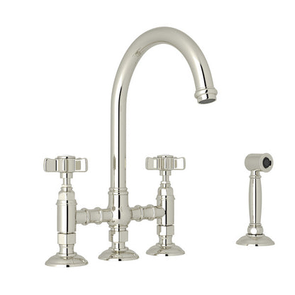 ROHL Acqui Bridge Kitchen Faucet With Side Spray