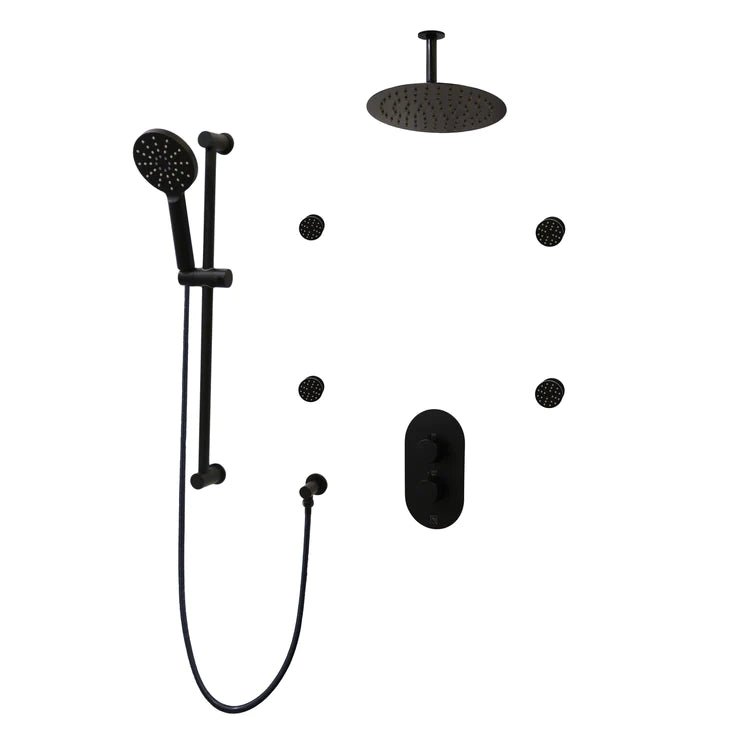 Three Way Thermostatic Shower System F57104 - W12ASB4 - Golzar Home